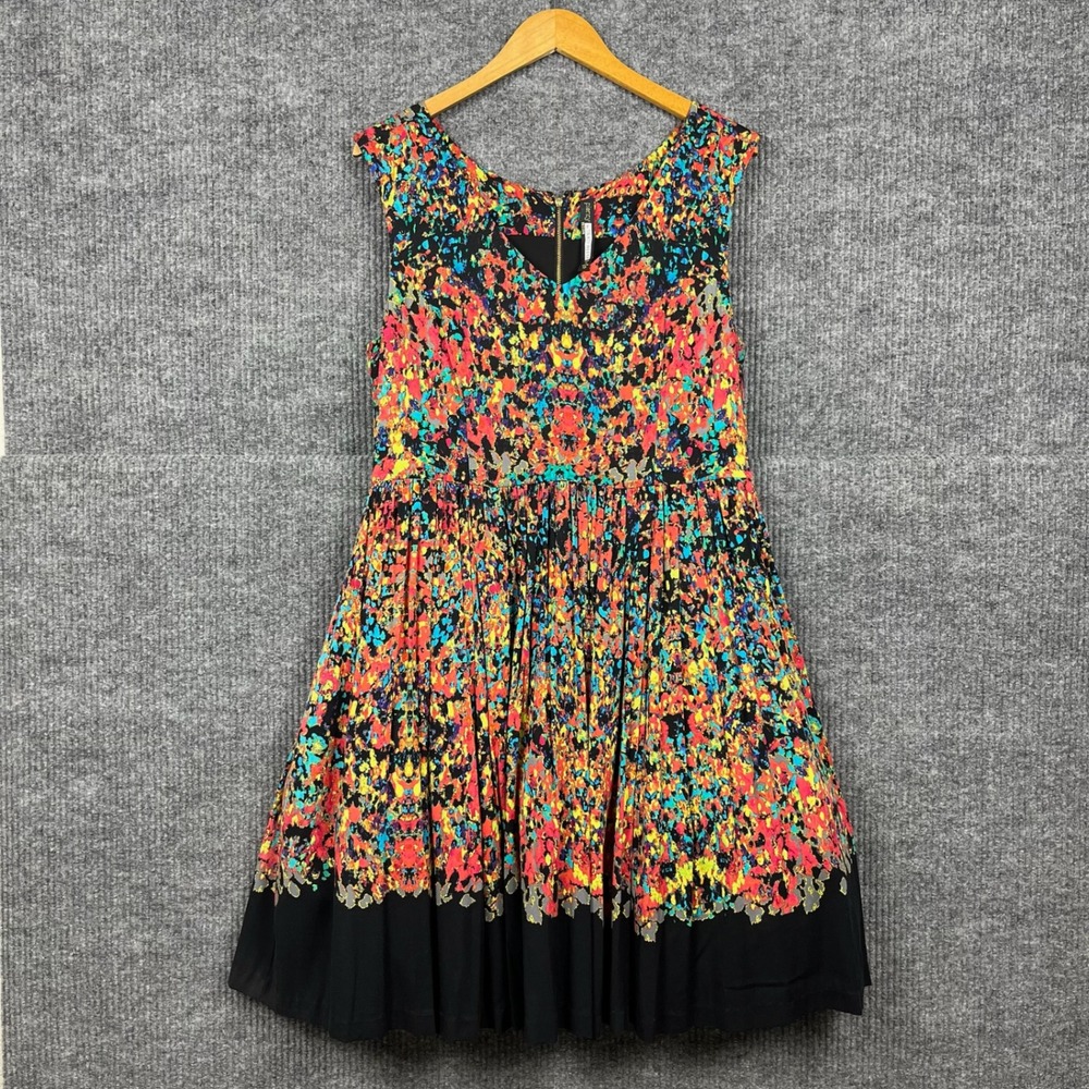 Tracy Reese Petal Fete Dress Womens 12P Anthropologie Multicolor Pockets Party